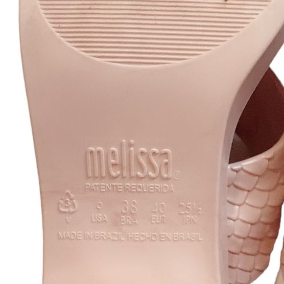 Y2K Baja East By Melissa Python Textured Chunky Block Heel Sandal 9 Y2K - Picture 8 of 9